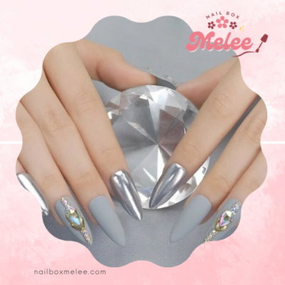 nailbox tráng gương đính đá